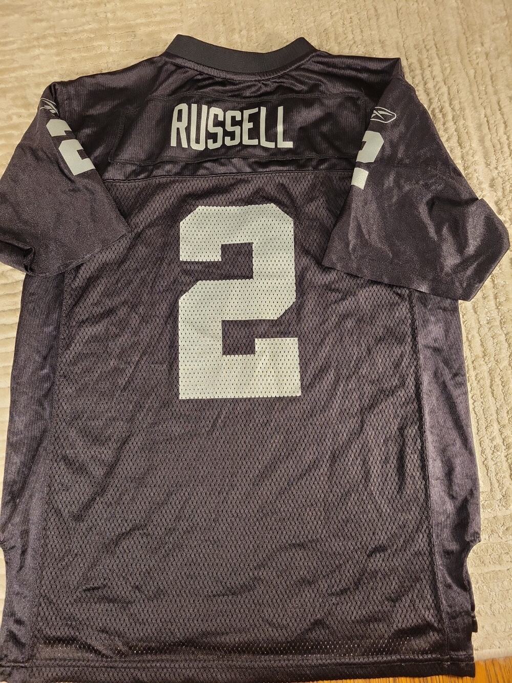Reebok Jamarcus Russell Oakland Raiders Jersey Youth Large 14-16 Football Boys
